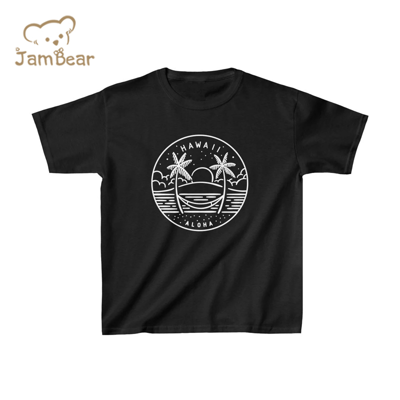 Sustainable kids tee shirt custom organic cotton kids summer tees eco friendly children t shirt
