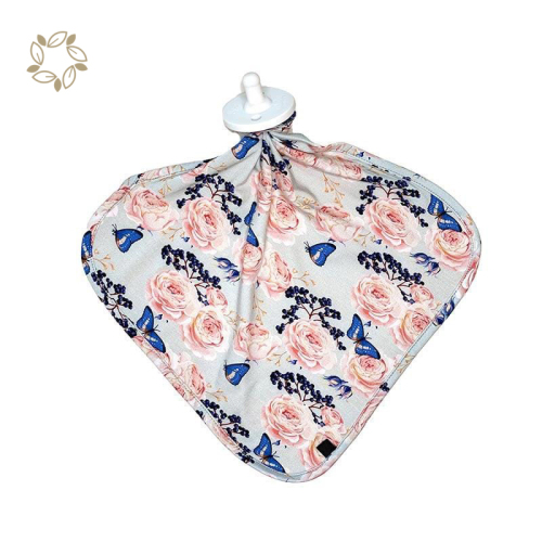 Sustainable baby security blanket organic bamboo baby soothing blanket printed eco friendly baby soothe