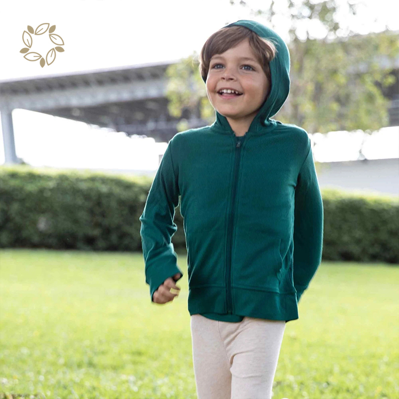 organic bamboo ribbed zip up hoodie sustainable toddler hoodie eco friendly toddlers boys hoodies & sweatshirt