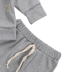 Organic Cotton Autumn Winter Baby Girls Boys Clothes Sets Solid Long Sleeve Pullover Sweatshirt Tops Pants