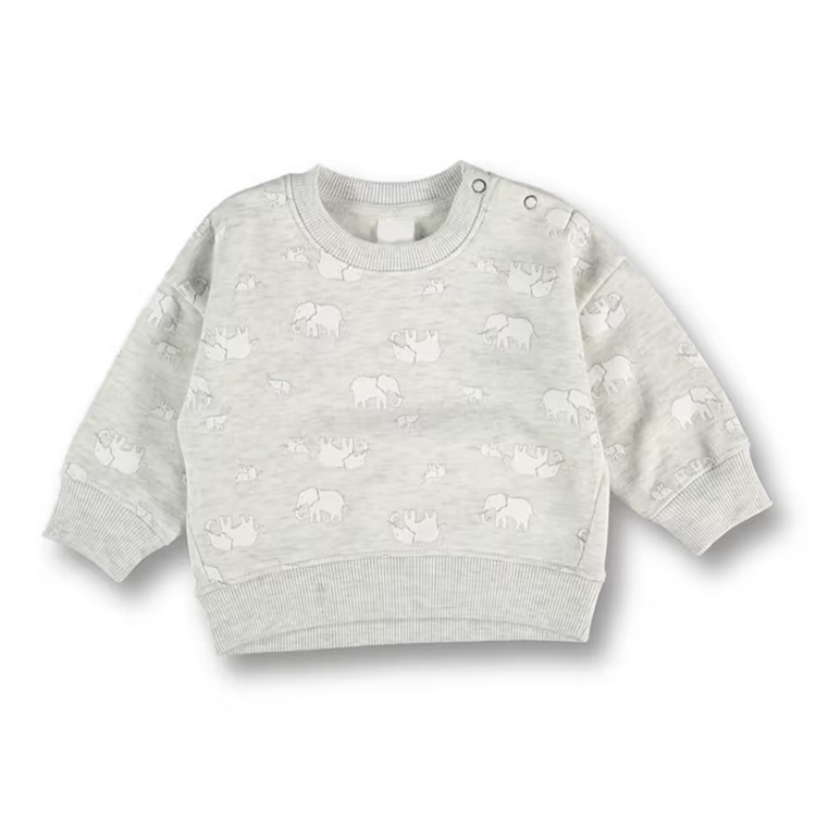 baby printed fleece sweatshirts Organic cotton kid pullover Eco-friendly CrewNeck Pullover Sweatshirt