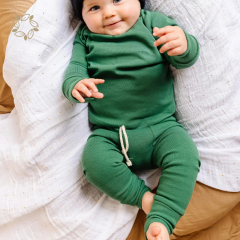 Organic bamboo rib baby leggings eco friendly baby leggings sustainable baby rib pant bamboo leggings