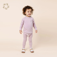 Organic bamboo rib baby leggings eco friendly baby leggings sustainable baby rib pant bamboo leggings