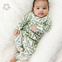 Sustainable baby leggings pants printed organic bamboo rib baby leggings eco friendly baby rib pant