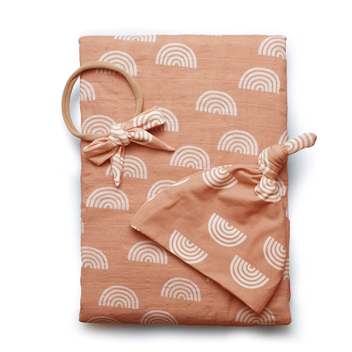 Organic Cotton Baby Muslin Swaddle Blanket Set Newborn Receiving Blanket Eco-friendly newbron gauze wrap