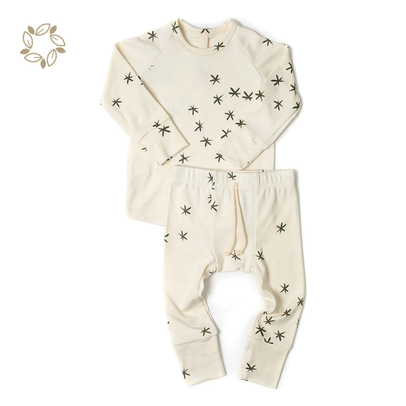 Sustainable baby leggings pants printed organic bamboo rib baby leggings eco friendly baby rib pant