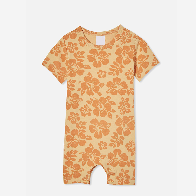 Short sleeves baby rompers organic cotton baby jumpsuit Sustainable toddler onesie baby short sleeve bodysuit
