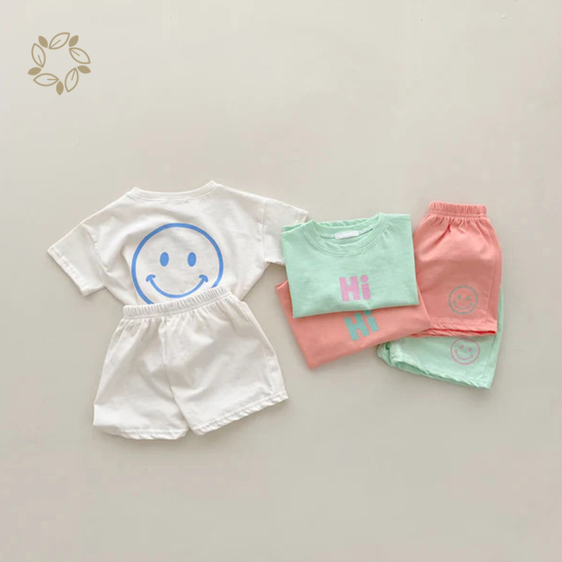Sustainable toddler t shirt and shorts bamboo cotton toddler shorts set eco friendly baby clothing set