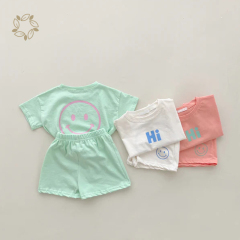 Sustainable toddler t shirt and shorts bamboo cotton toddler shorts set eco friendly baby clothing set