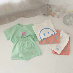 Sustainable toddler t shirt and shorts bamboo cotton toddler shorts set eco friendly baby clothing set