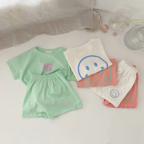 Sustainable toddler t shirt and shorts bamboo cotton toddler shorts set eco friendly baby clothing set