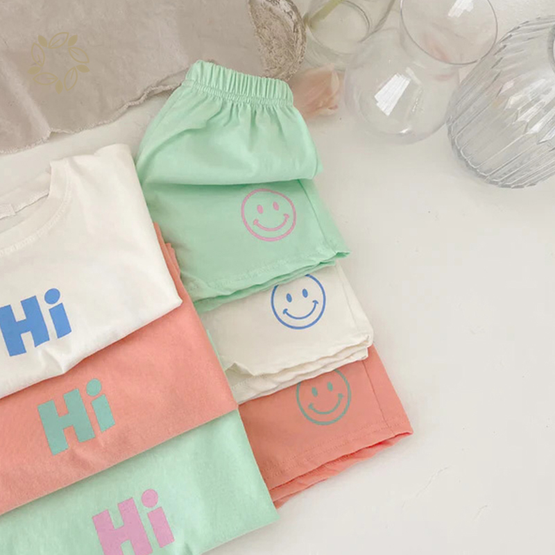 Sustainable toddler t shirt and shorts bamboo cotton toddler shorts set eco friendly baby clothing set