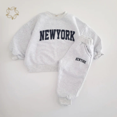 Organic bamboo toddler sweatshirt set sustainable baby clothing set eco friendly bamboo cotton fleece toddler joggers set