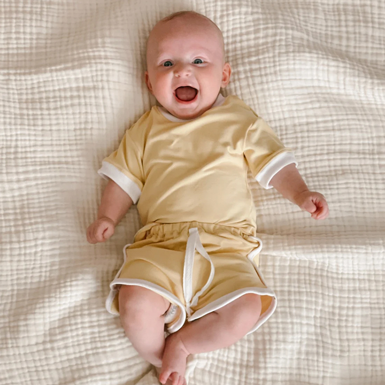 toddler Tee and Short set GOTS cotton baby clothing short sleeve top and shorts organic cotton t shirt and shorts