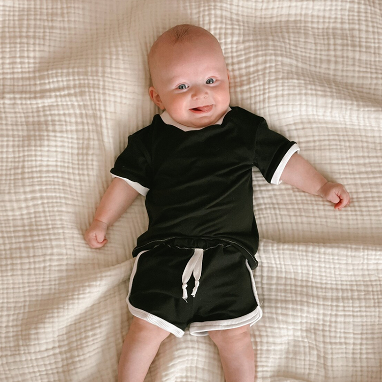 toddler Tee and Short set GOTS cotton baby clothing short sleeve top and shorts organic cotton t shirt and shorts