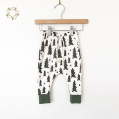 Sustainable organic cotton interlock baby pants GOTS eco friendly interlock baby joggers baby Harem Pants