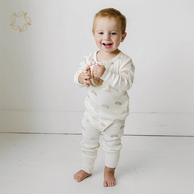 Organic bamboo baby harem pants sustainable printing toddler leggings ribbed eco friendly organic infant leggings