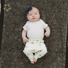 Sustainable organic cotton harem pants GOTS eco friendly baby harem pants organic infant leggings