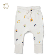Sustainable organic cotton harem pants GOTS eco friendly baby harem pants organic infant leggings