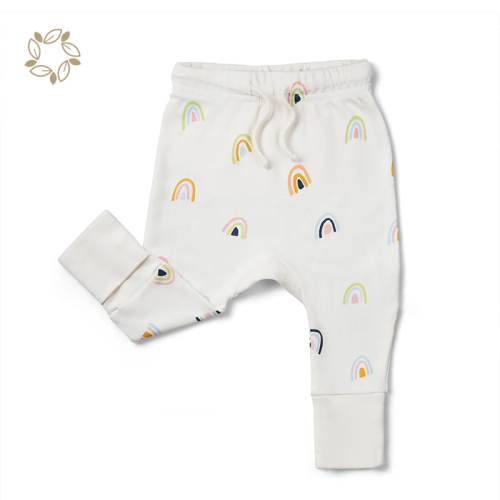 Sustainable organic cotton harem pants GOTS eco friendly baby harem pants organic infant leggings