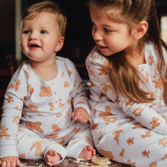 Christmas baby pajamas organic cotton kids pyjamas Girls children pajamas children lounge wear pjs for kids