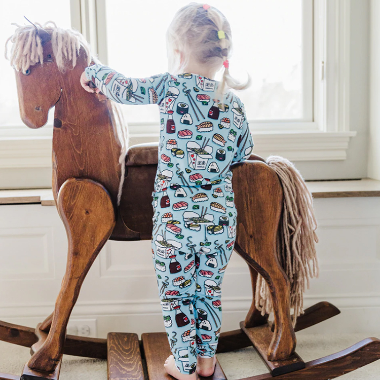 toddler pajamas Eco-friendly pyjama toddler bamboo viscose long sleeve lounge wear set for kids toddler sleepwear