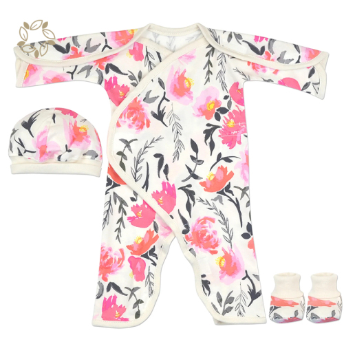 Sustainable organic preemie wear organic cotton preemie baby clothing eco friendly preemie clothing NICU Friendly Gown