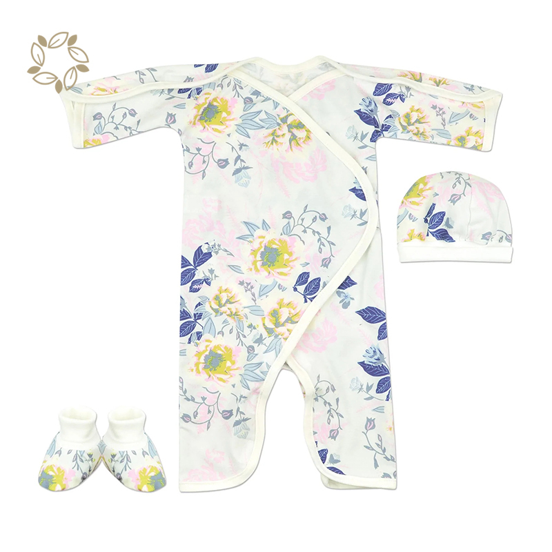 Sustainable organic preemie wear organic cotton preemie baby clothing eco friendly preemie clothing NICU Friendly Gown