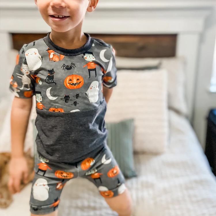 Organic Cotton halloween pajamas for kids infant Jamms kids halloween jammies kids Loungewear two piece baby sleepers