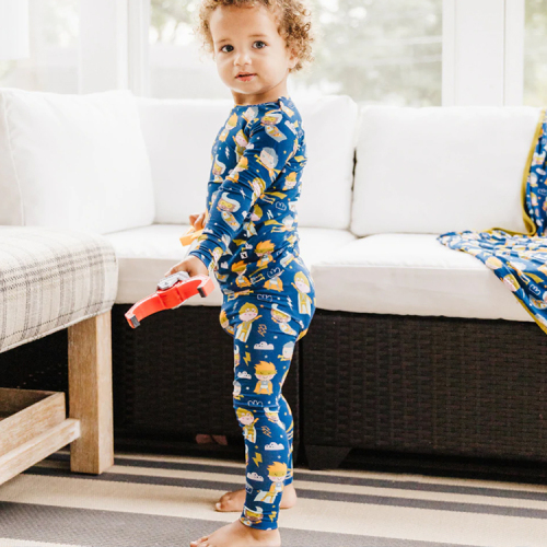 toddler pajamas Eco-friendly pyjama toddler bamboo viscose long sleeve lounge wear set for kids toddler sleepwear