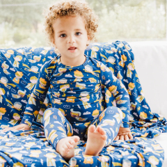 toddler pajamas Eco-friendly pyjama toddler bamboo viscose long sleeve lounge wear set for kids toddler sleepwear