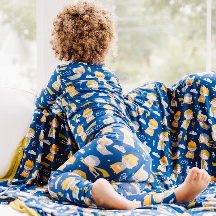 Eco-friendly organic bamboo pjs long sleeve toddler pajamas custom baby pyjama kids Loungewear two piece baby sleepers