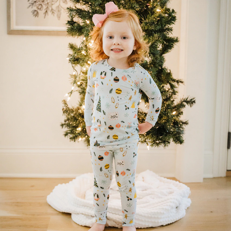Bamboo pajamas kids baby sleep suit set lounge wear set for kids children bamboo pyjama custom baby pajamas