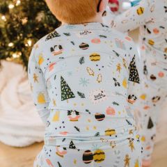 Bamboo pajamas kids baby sleep suit set lounge wear set for kids children bamboo pyjama custom baby pajamas