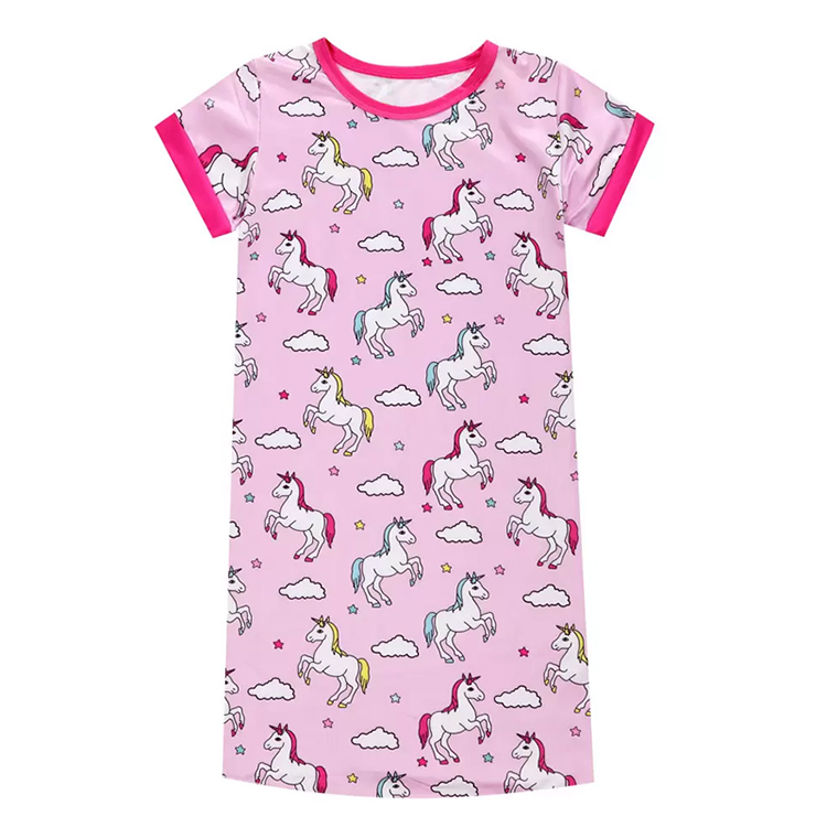 organic cotton kid Sleep shirt eco-friendly kids sleeping wear for girls Eco-friendly toddler pyjama toddler sleepwear shirt