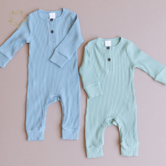 Organic bamboo newborn baby onesie eco friendly rib baby sleepsuit sustainable rib baby sleepsuit