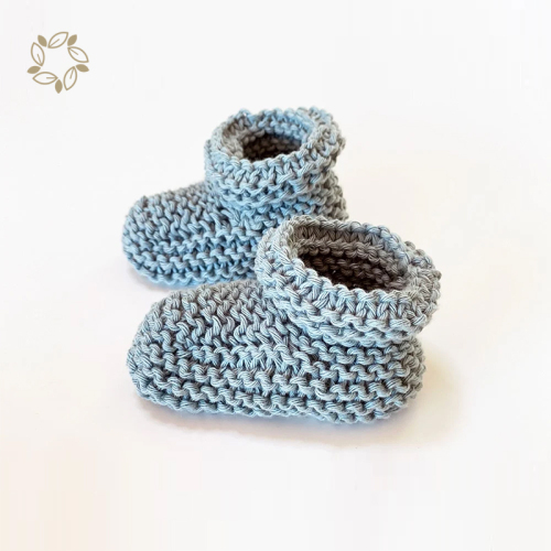 Organic cotton baby rib knit booties eco friendly baby brannan booties sustainable sweater knit booties