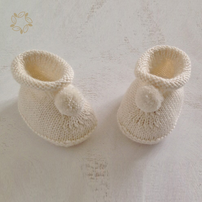 Organic cotton baby rib knit booties eco friendly baby brannan booties sustainable sweater knit booties