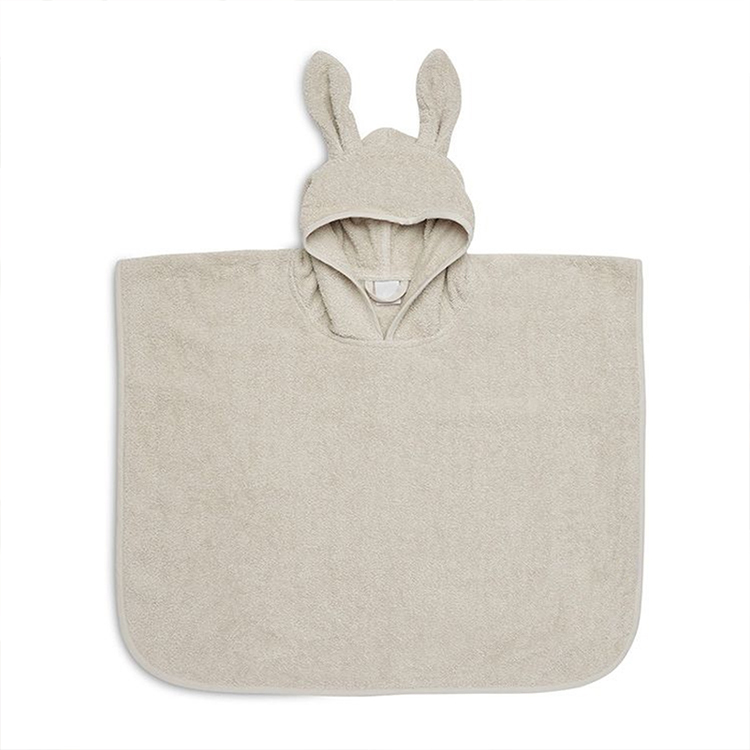 Baby badponcho organic cotton terry beach towel Sustainable baby hooded beach poncho hoody blanket for kids