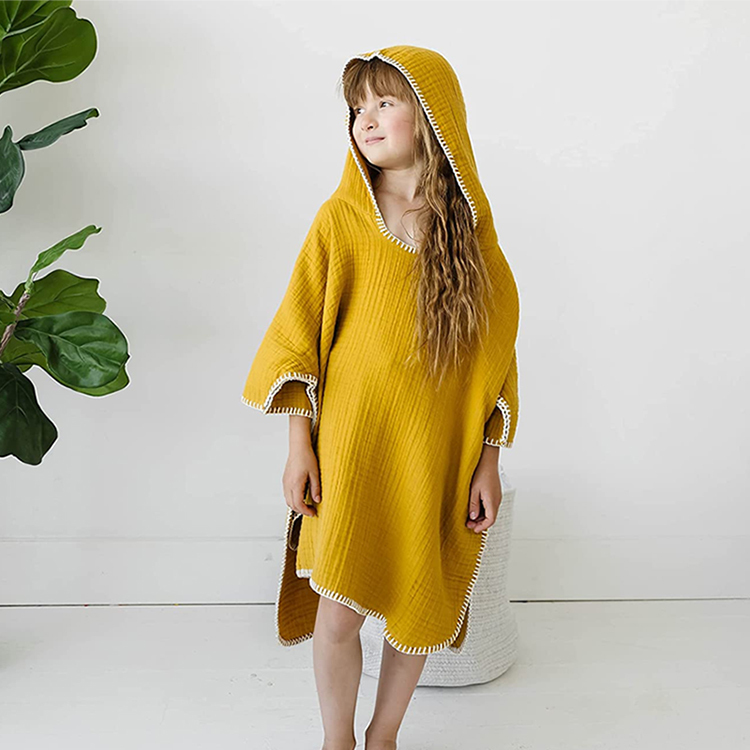 Soft baby Cover-up organic cotton Baby badponcho kids beach poncho Sustainable kids hooded beach towel baby beach poncho