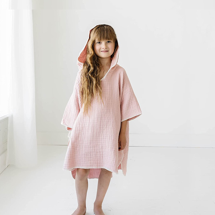Soft baby Cover-up organic cotton Baby badponcho kids beach poncho Sustainable kids hooded beach towel baby beach poncho