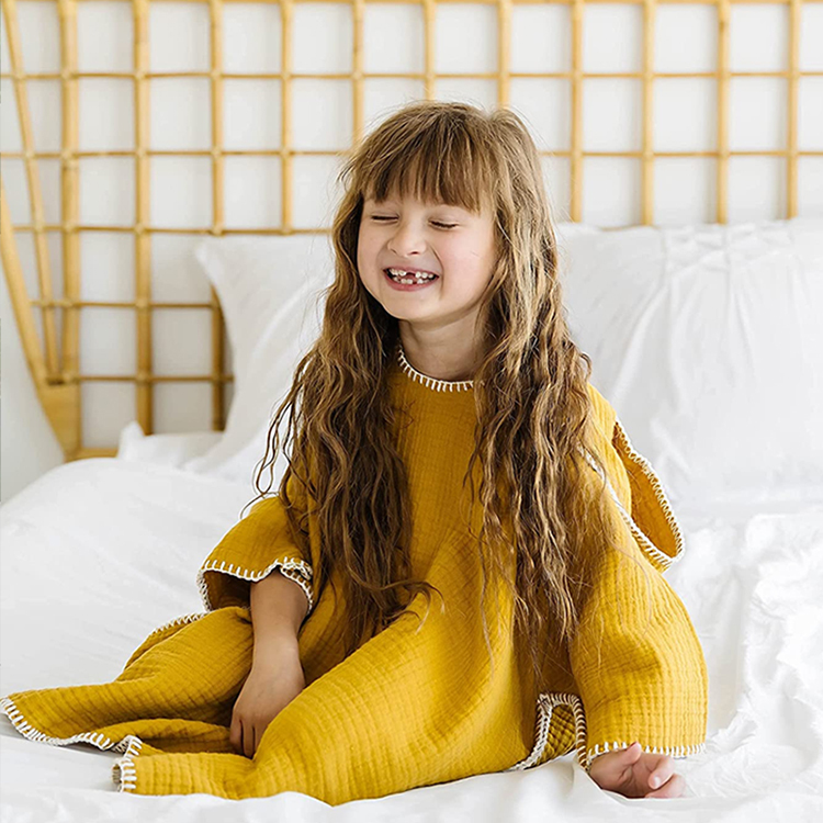 Soft baby Cover-up organic cotton Baby badponcho kids beach poncho Sustainable kids hooded beach towel baby beach poncho