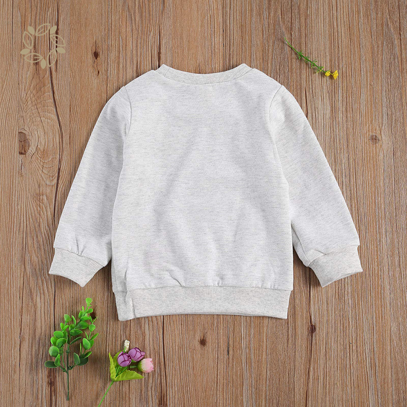 Sustainable toddler baby girl boy rainbow sweatshirt bamboo cotton terry long sleeve casual pullover sweater shirt