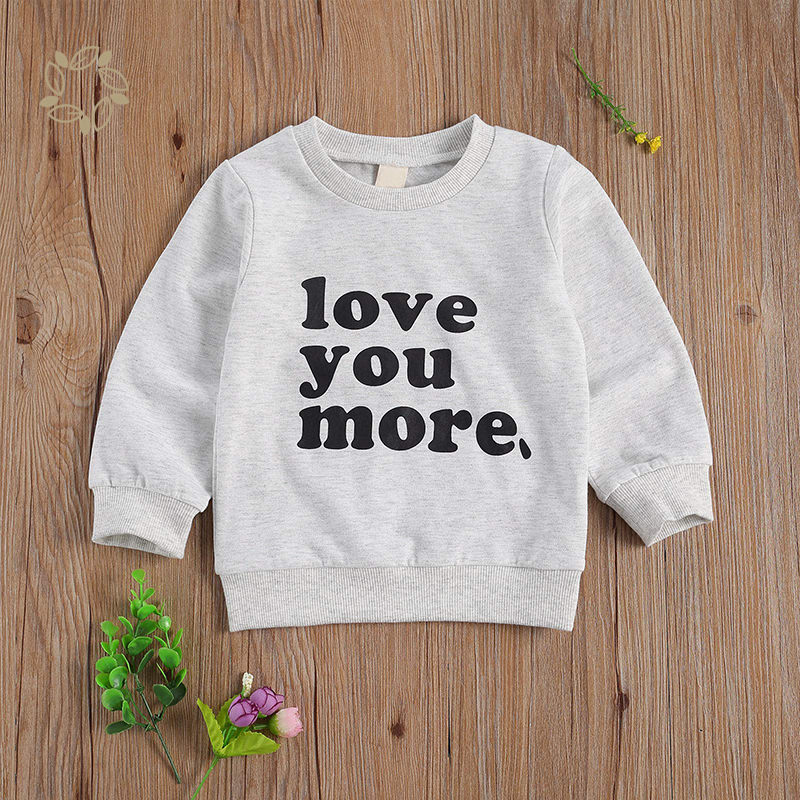 Sustainable toddler baby girl boy rainbow sweatshirt bamboo cotton terry long sleeve casual pullover sweater shirt