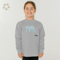 Organic cotton terry kids pullover sustainable kids sweatshirt printed eco friendly girls child crewneck kids jumper