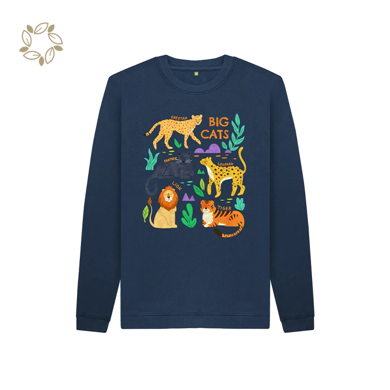 Organic bamboo kids boys Crew Neck Jumper eco friendly child crewneck terry sustainable kids sweatshirt