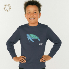 Organic bamboo kids boys Crew Neck Jumper eco friendly child crewneck terry sustainable kids sweatshirt