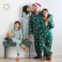Sustainable matching holiday pajama set bamboo christmas matching family pajamas eco friendly matching family pajamas