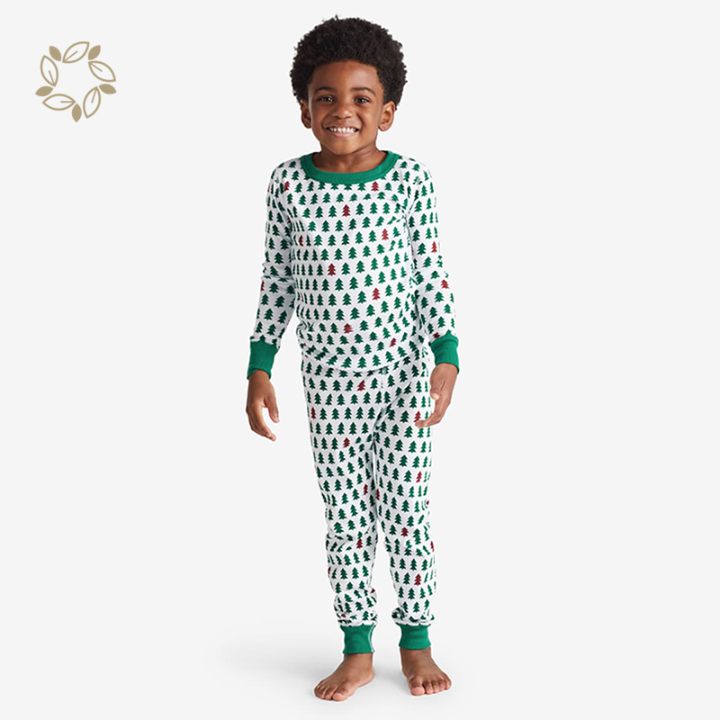 Sustainable matching holiday pajama set bamboo christmas matching family pajamas eco friendly matching family pajamas