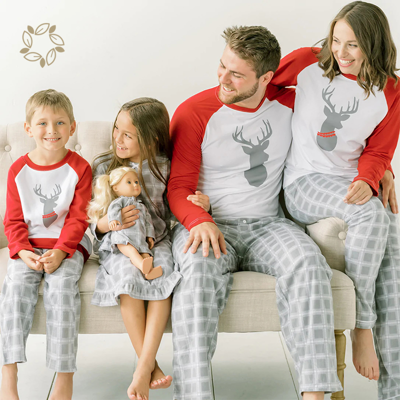 Organic bamboo holidays matching family pajamas sustainable matching family pajamas eco friendly family pajamas